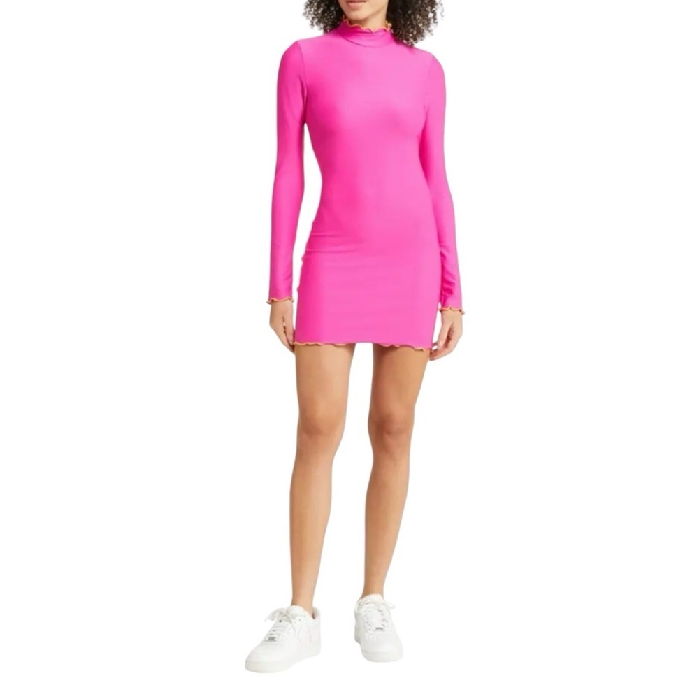 Sammy B Pearl Long Sleeve Minidress in Pink, Size L, NWT